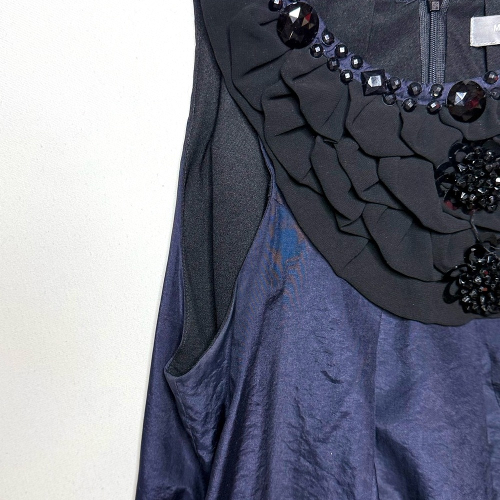 MM Couture by Miss Me Elegant Navy Sleeveless Dress with Black Accents Size M - Picture 3 of 7